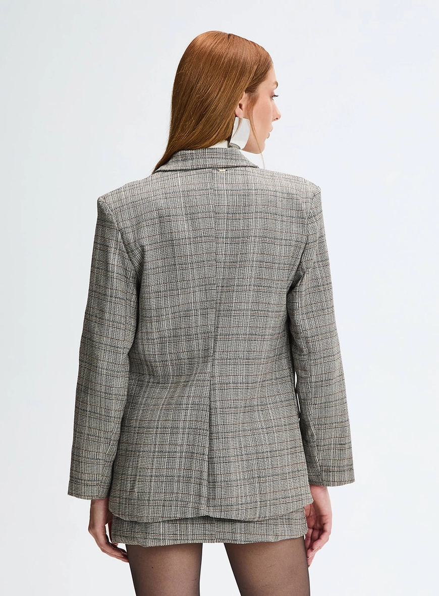 Blazer Fashion Com Linho Estampado 4