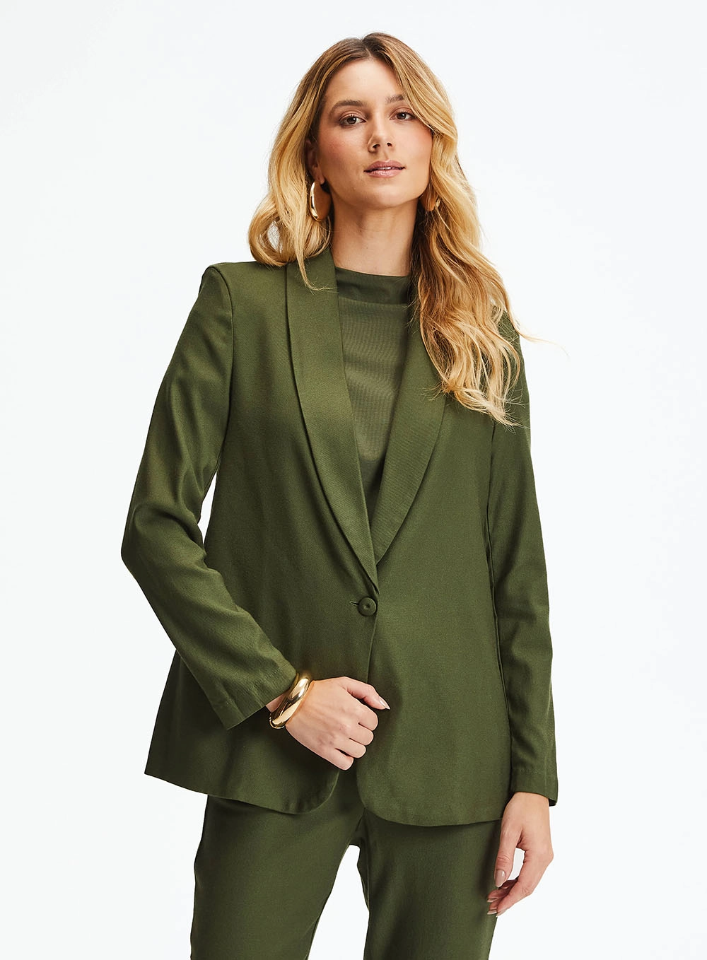 Blazer Comfort Sem Detalhes Verde 2