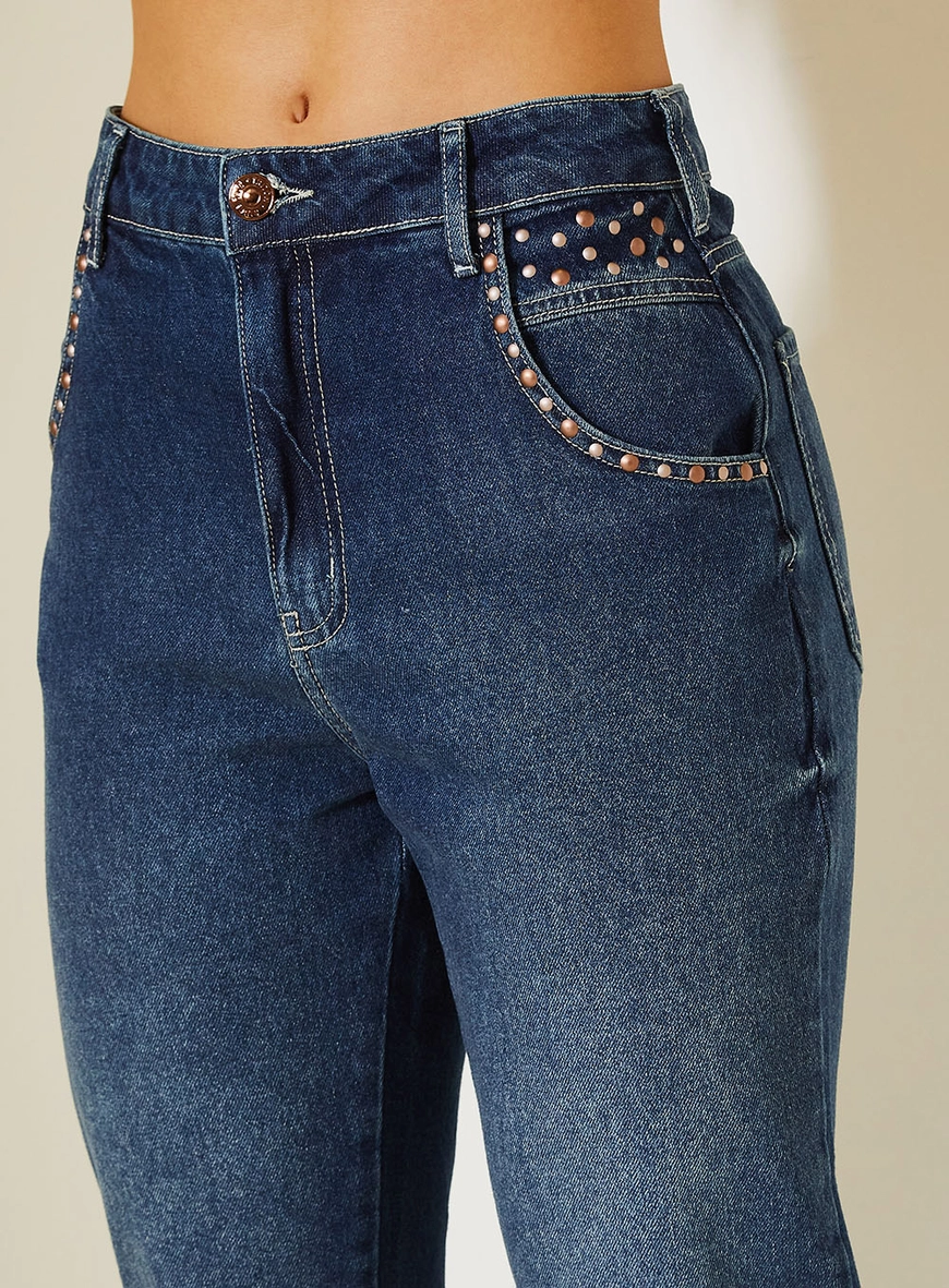 Calça Jeans Skinny Ayla Com Aplicação Índigo 3