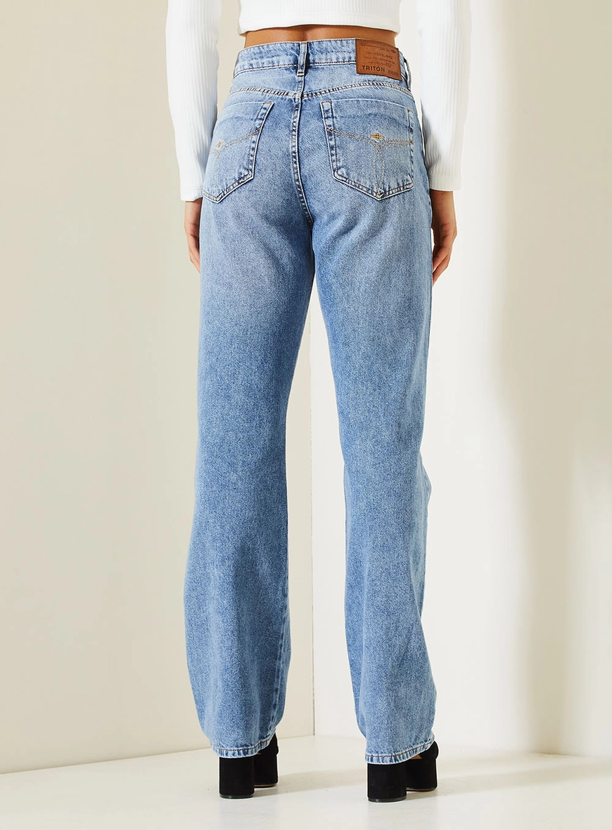 Calça Jeans Feminina Laura Com Lavagem Vintage Índigo 4