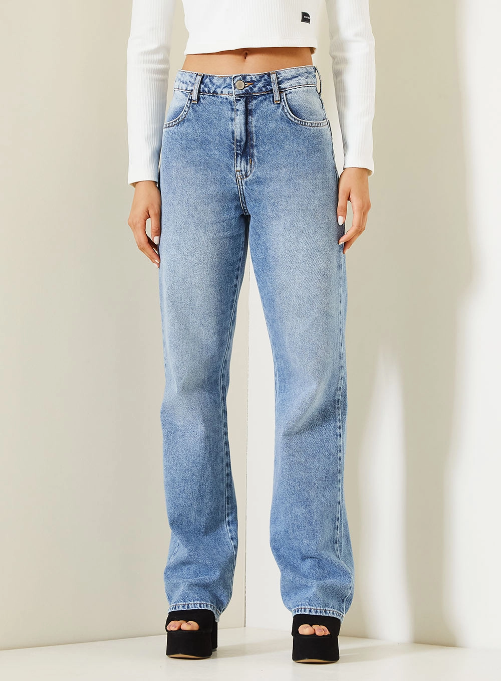 Calça Jeans Feminina Laura Com Lavagem Vintage Índigo 2