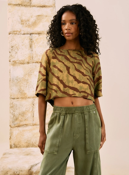 Camiseta Cropped Estampada