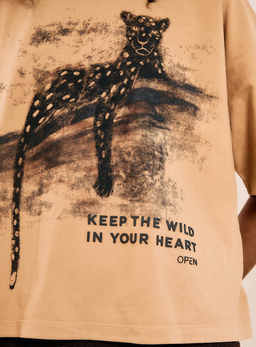 Camiseta Estampada Bege 2