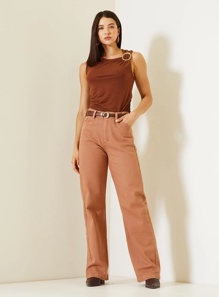 Calça Sarja Feminina Loren Com Cintura Alta