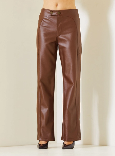 Calça Feminina Reta Em Pu
