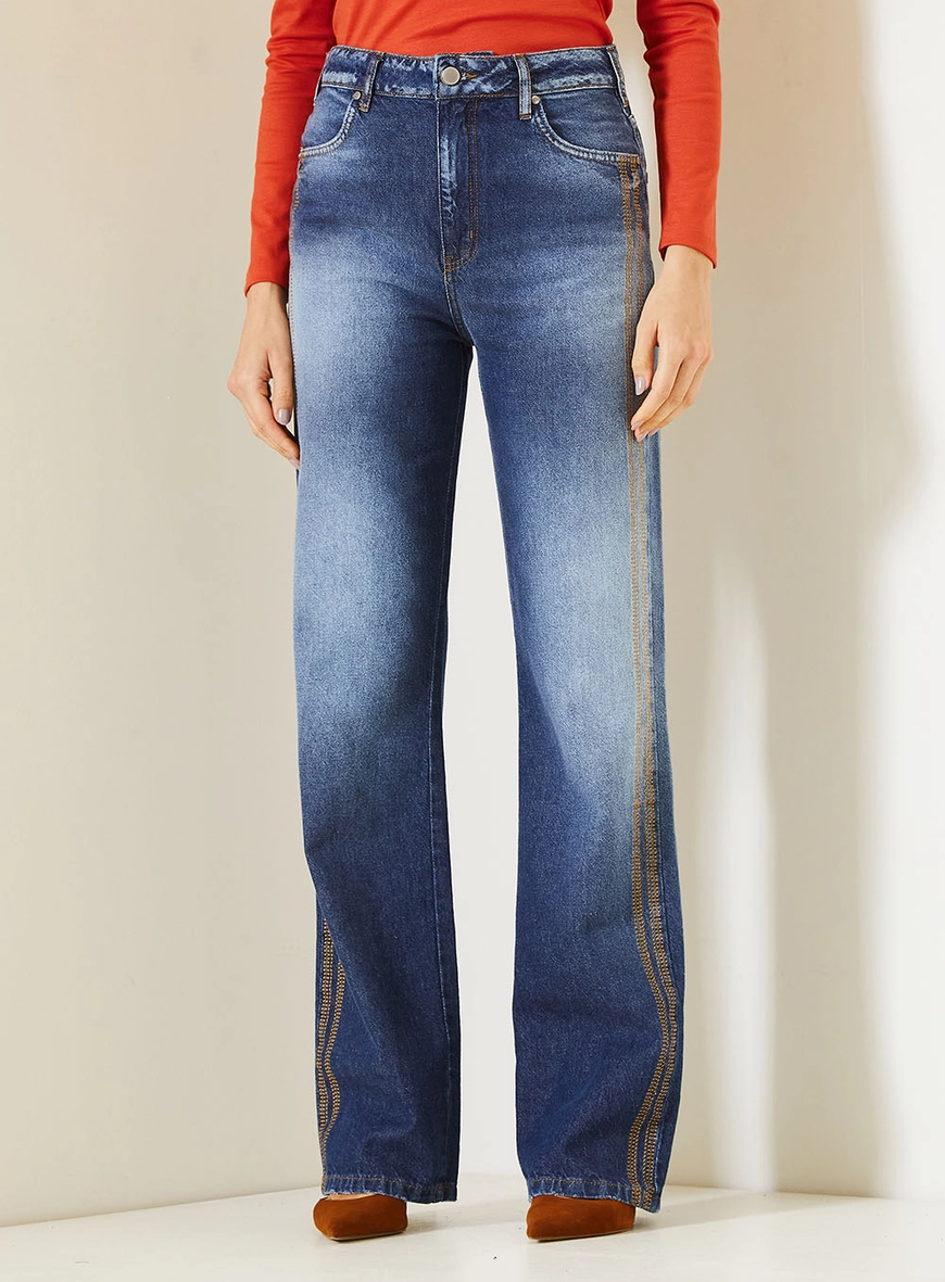 Calça Jeans Laura Feminina Com Cintura Alta Índigo 2