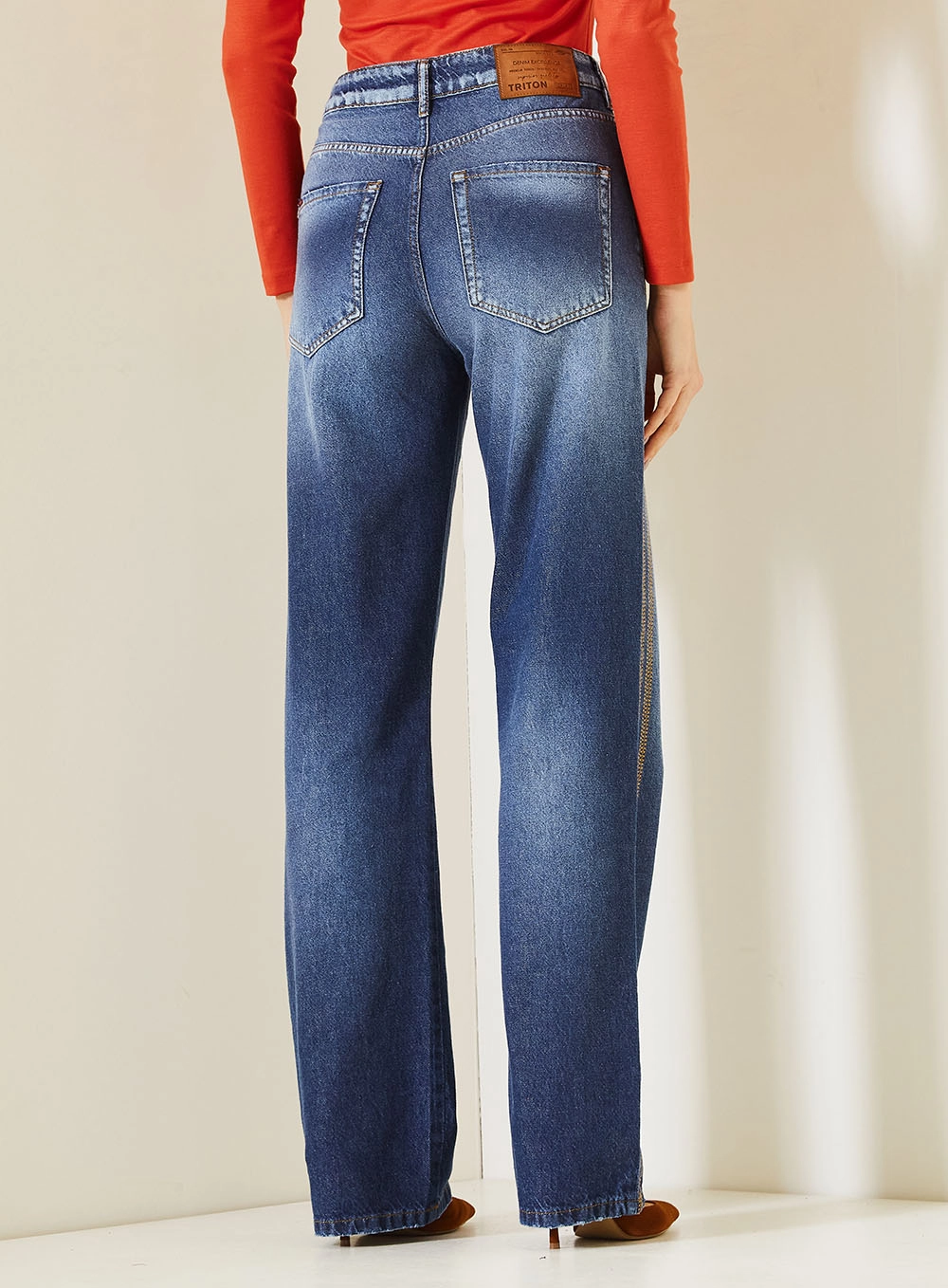 Calça Jeans Laura Feminina Com Cintura Alta Índigo 4