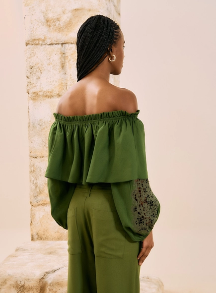 Blusa Cropped Ombro A Ombro