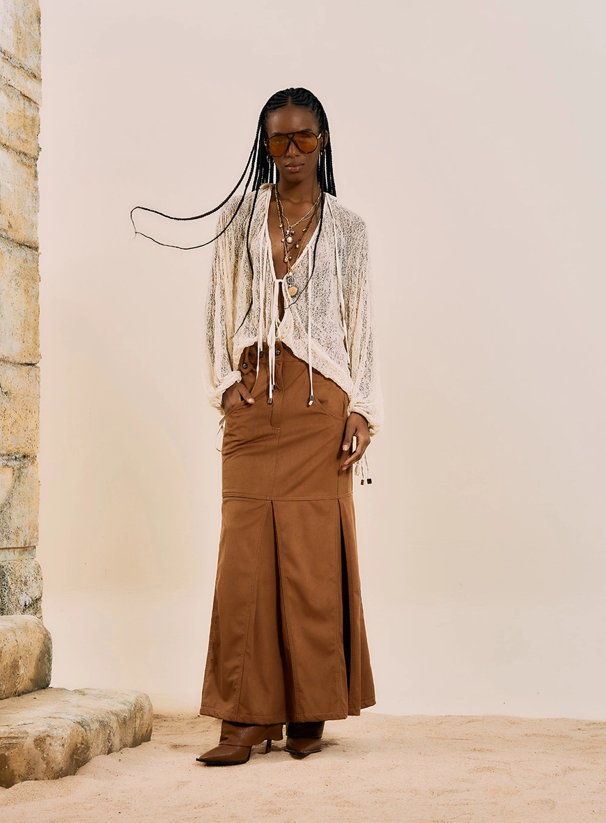 Blusa Em Renda Boho Bege Italian 4