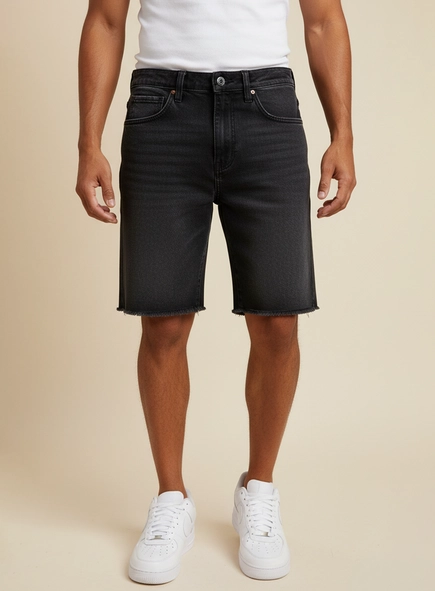 Bermuda Jeans Loose Barra A Fio
