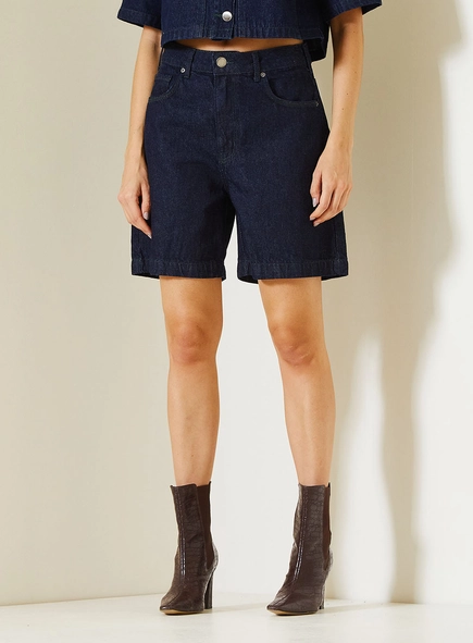Bermuda Jeans Feminina Maite Com Bolsos