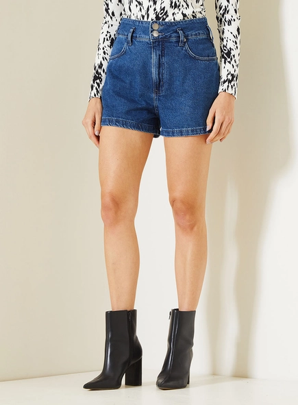Short Jeans Anne Feminino Com Cintura Alta
