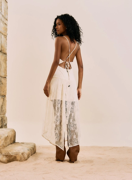 Vestido Midi Em Renda