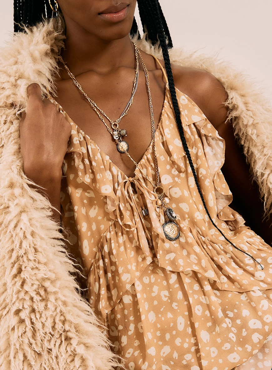 Vestido Curto Animal Print Com Babados Estampas 2