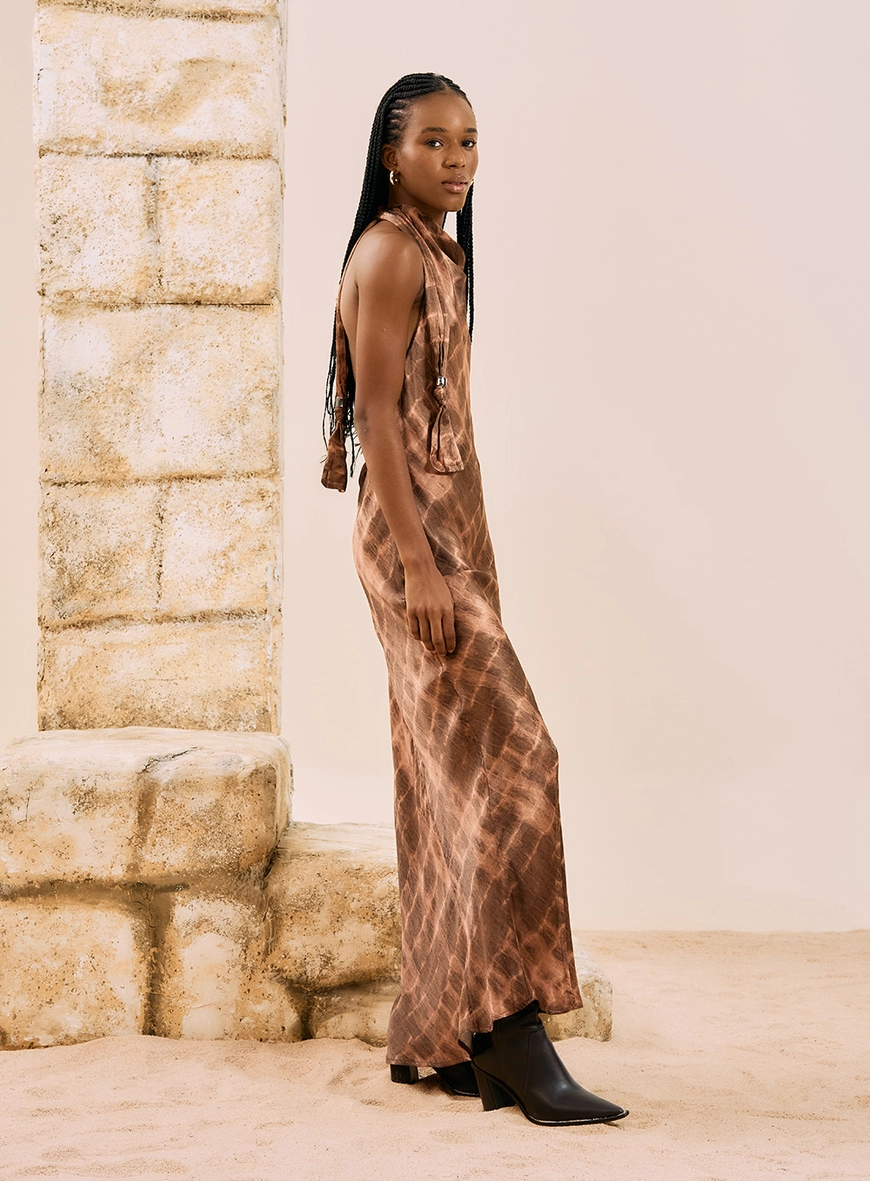 Vestido Longo Halter Neck Estampado Estampas 4