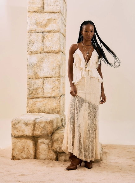 Vestido Longo Em Renda Boho