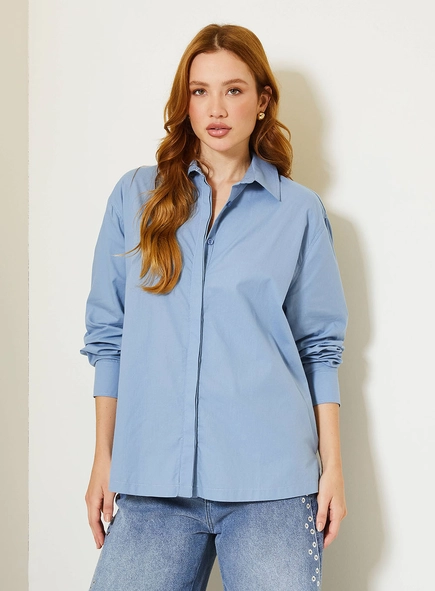 Camisa Feminina Over De Manga Longa