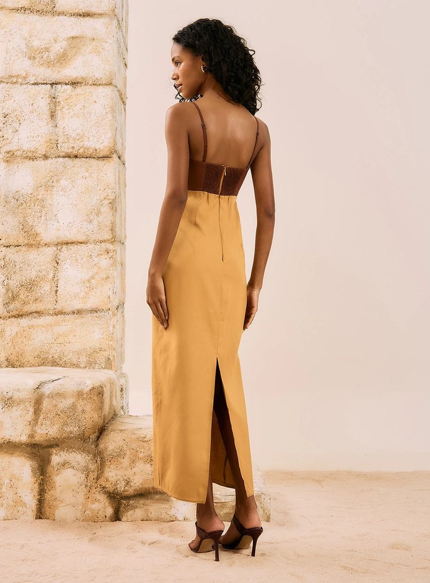 Vestido Midi Estruturado Amarelo 3