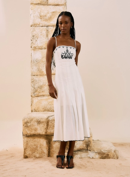 Vestido Midi Alfaiataria Bordado