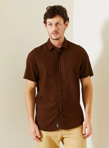Camisa Resort Masculina Com Mangas Curtas