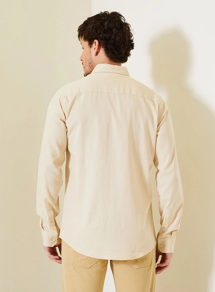 Camisa Regular Masculina Com Manga Longa