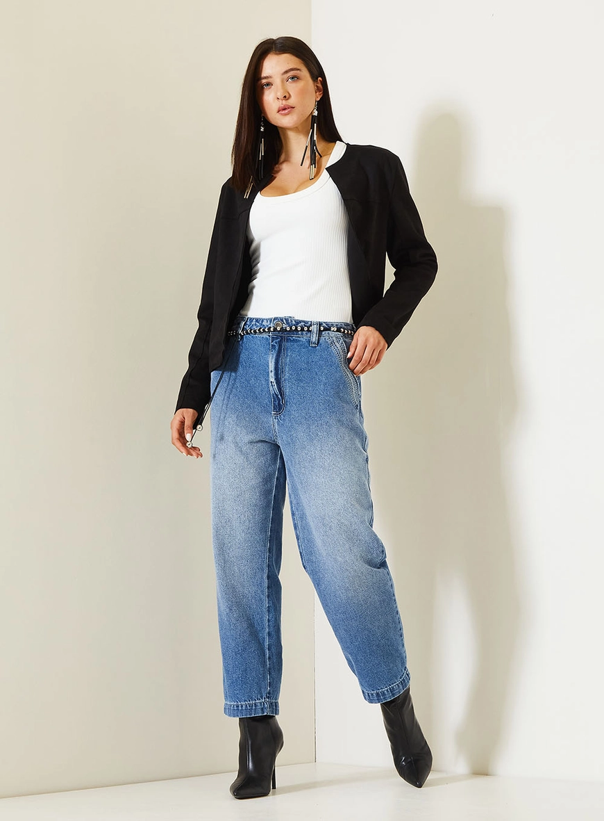 Jaqueta Comfort Minimalista Com Manga Longa Preto 3