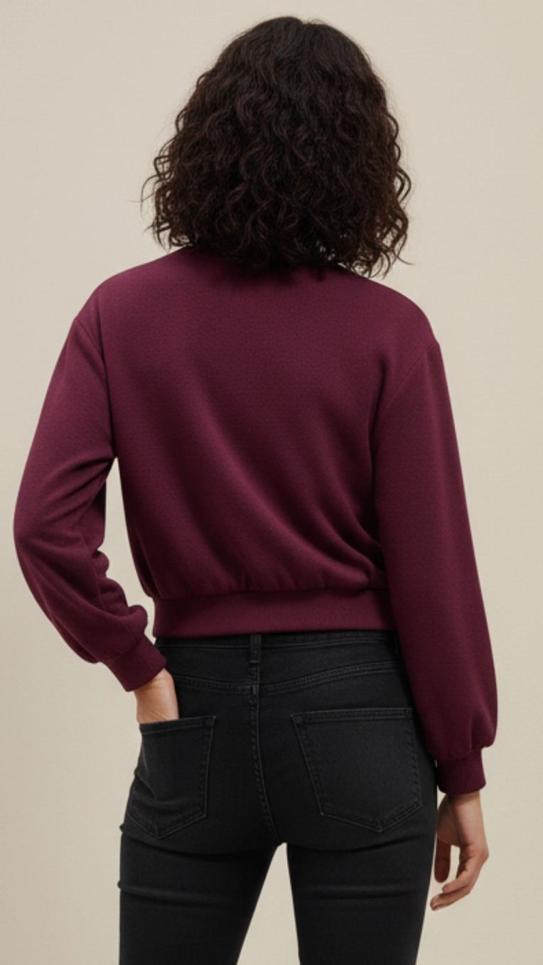 Jaqueta Feminina Bomber Bordô 2