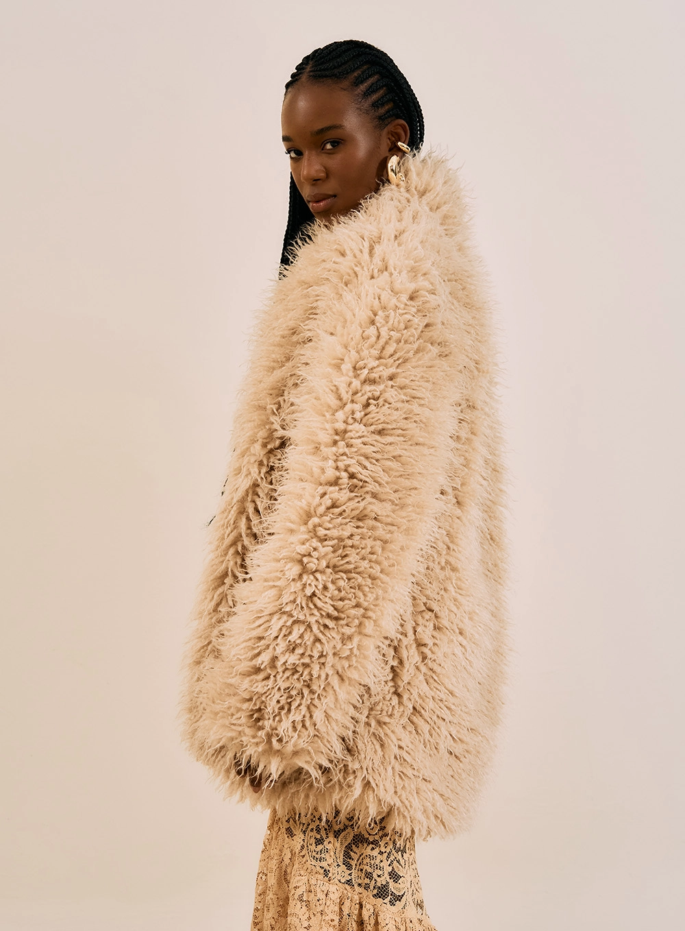 Casaco Teddy Oversized Bege 3