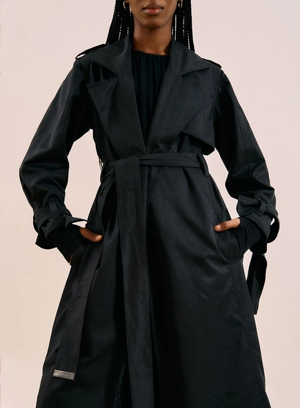 Casaco Trench Coat Maxi Longo