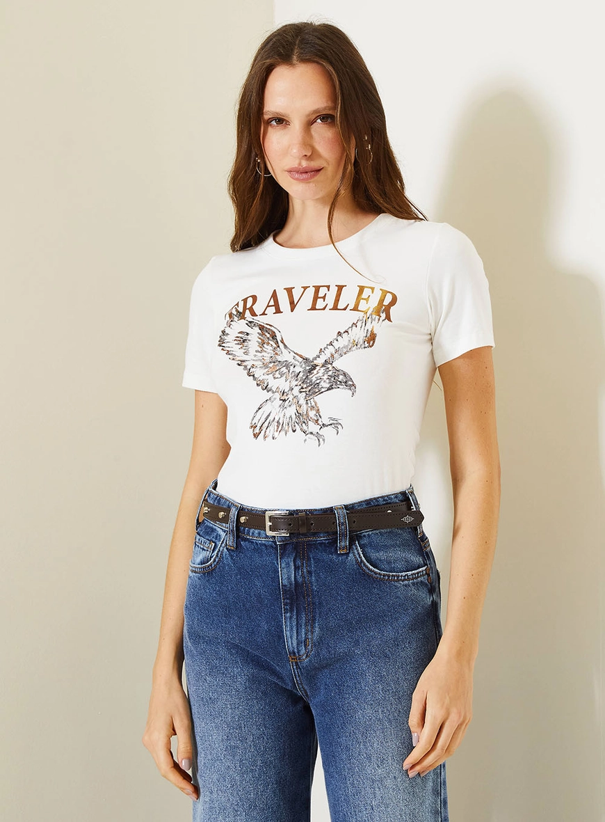 Camiseta Feminina Small Estampada Off Shell 1