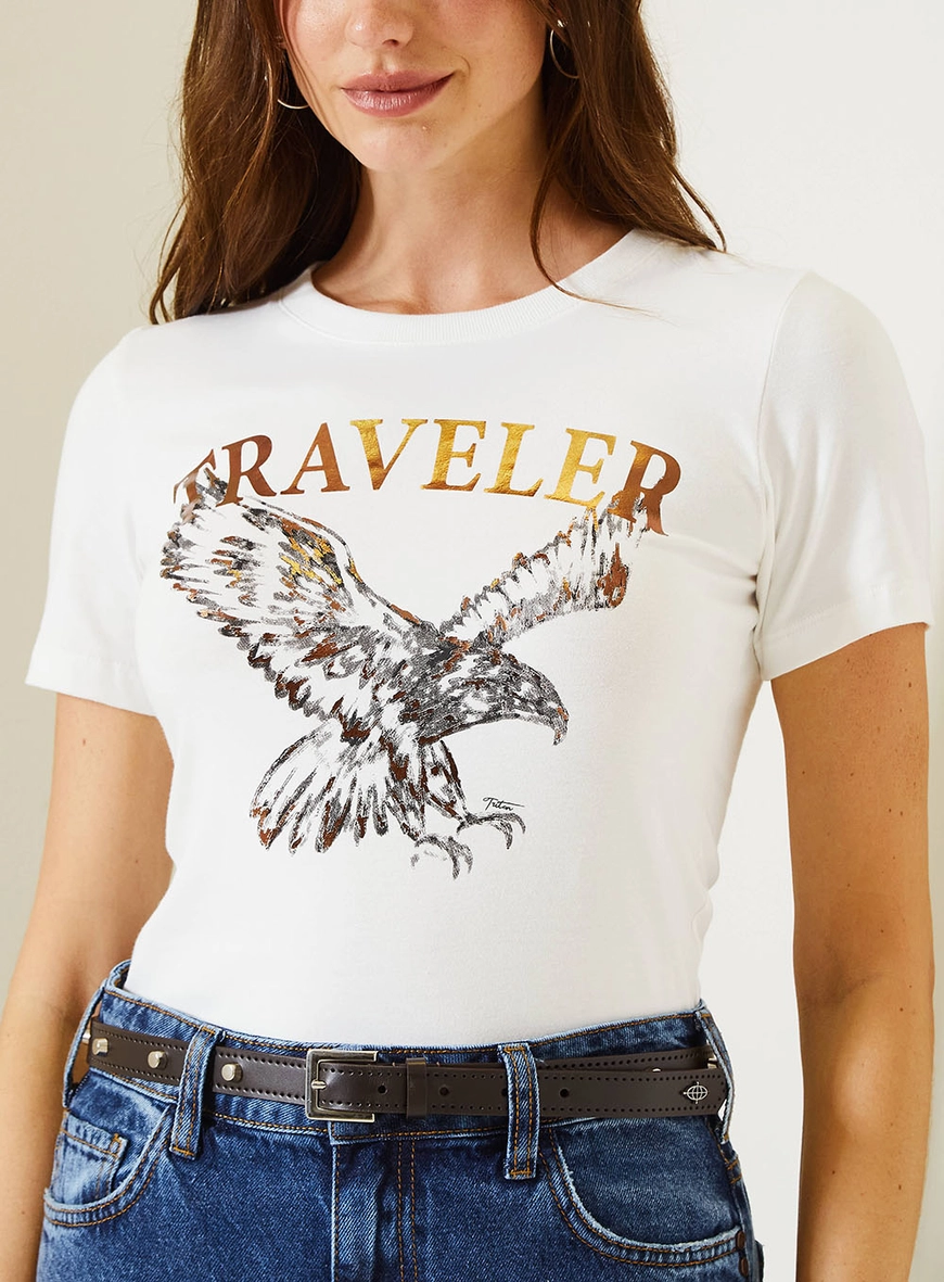 Camiseta Feminina Small Estampada Off Shell 4