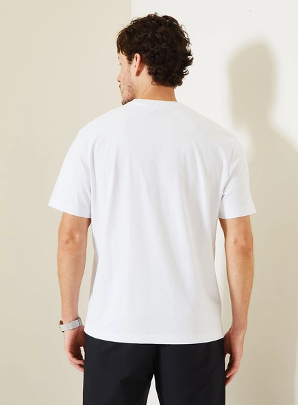 Camiseta Relaxed De Malha Com Mangas Curtas