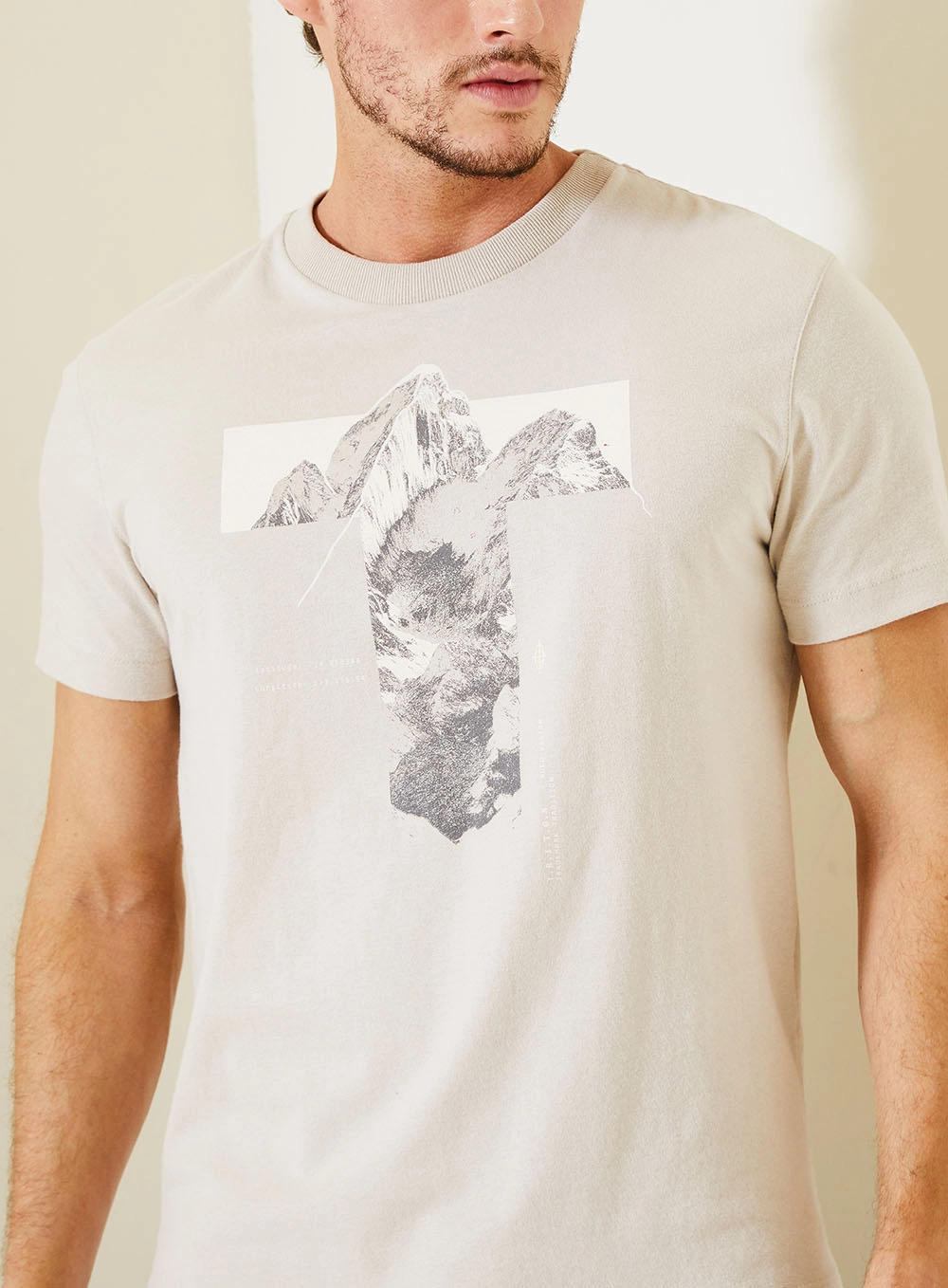 Camiseta Fit Masculina Com Estampa Frontal Cinza 4