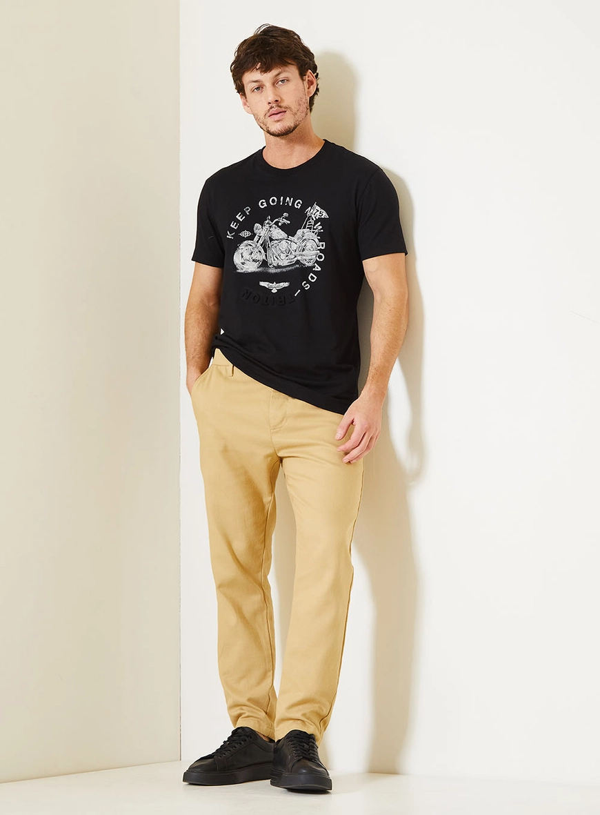 Camiseta Masculina New Fit Estampada Preto 3