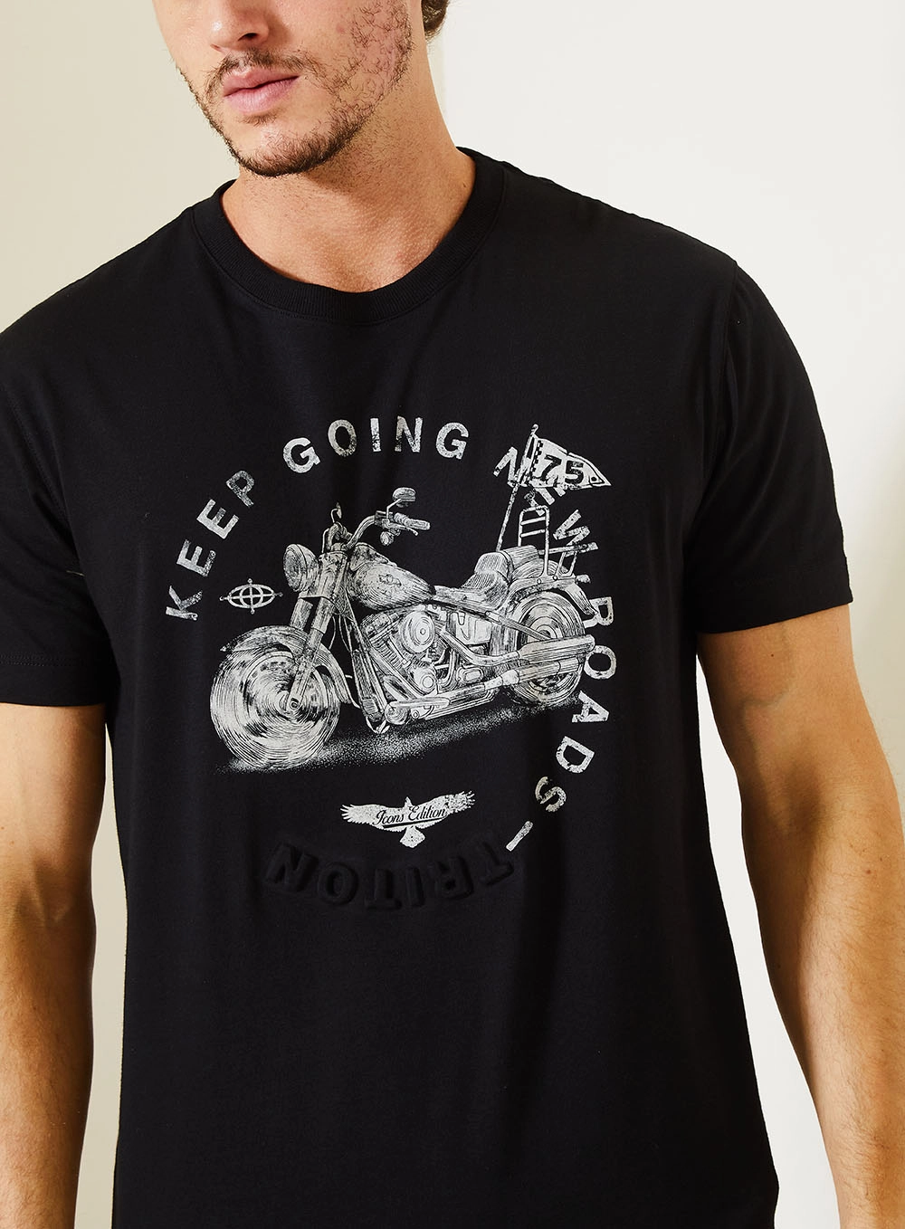 Camiseta Masculina New Fit Estampada Preto 4