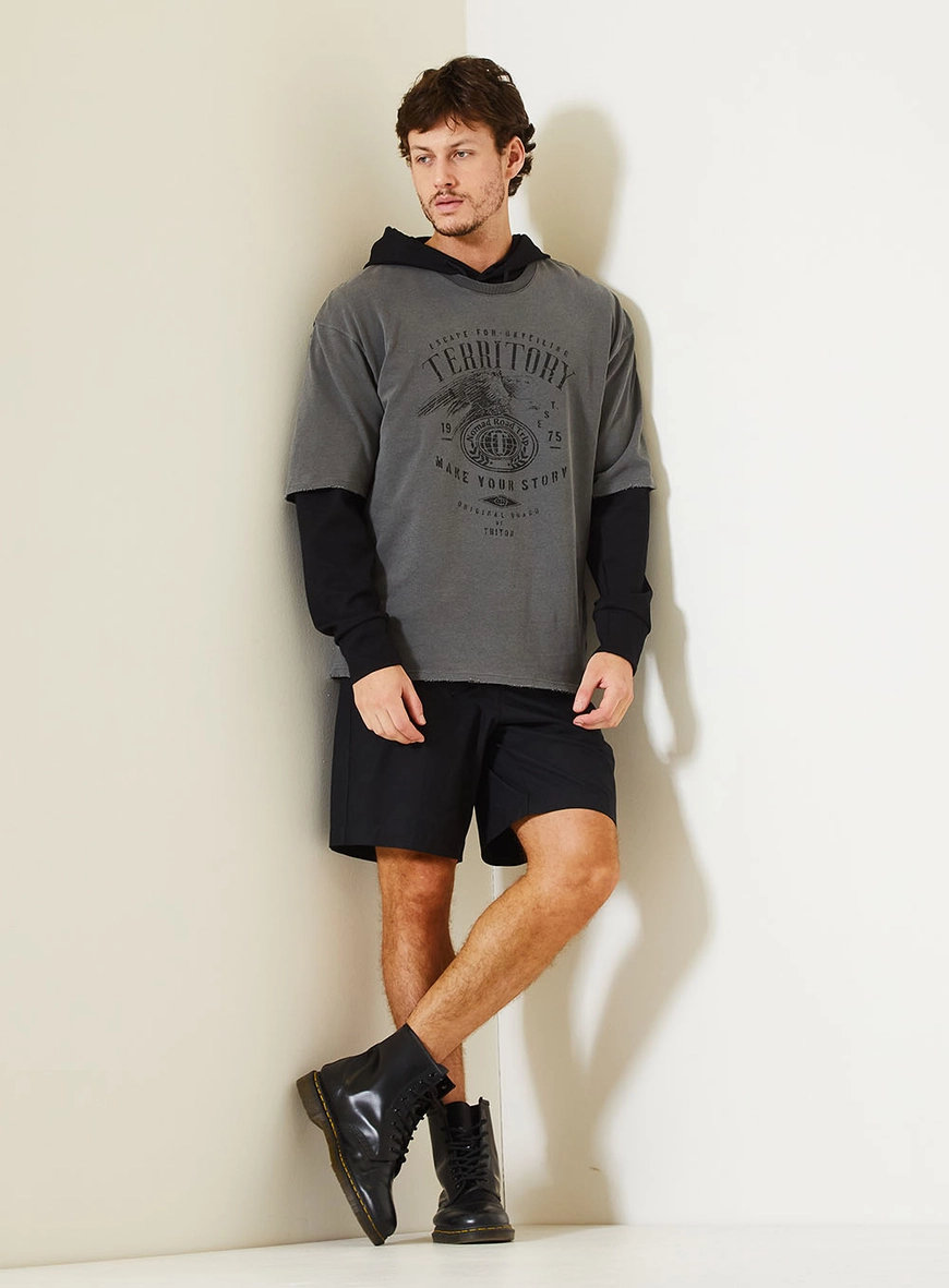 Camiseta Masculina Urban Estampada Preto 3