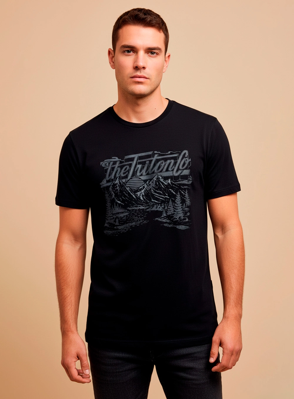 Camiseta Slim Com Estampa Preto 1