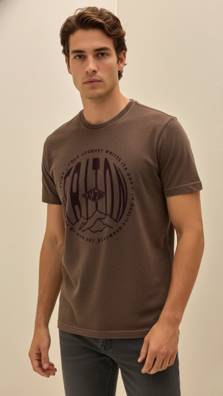 Camiseta Masculina New Marrom 1