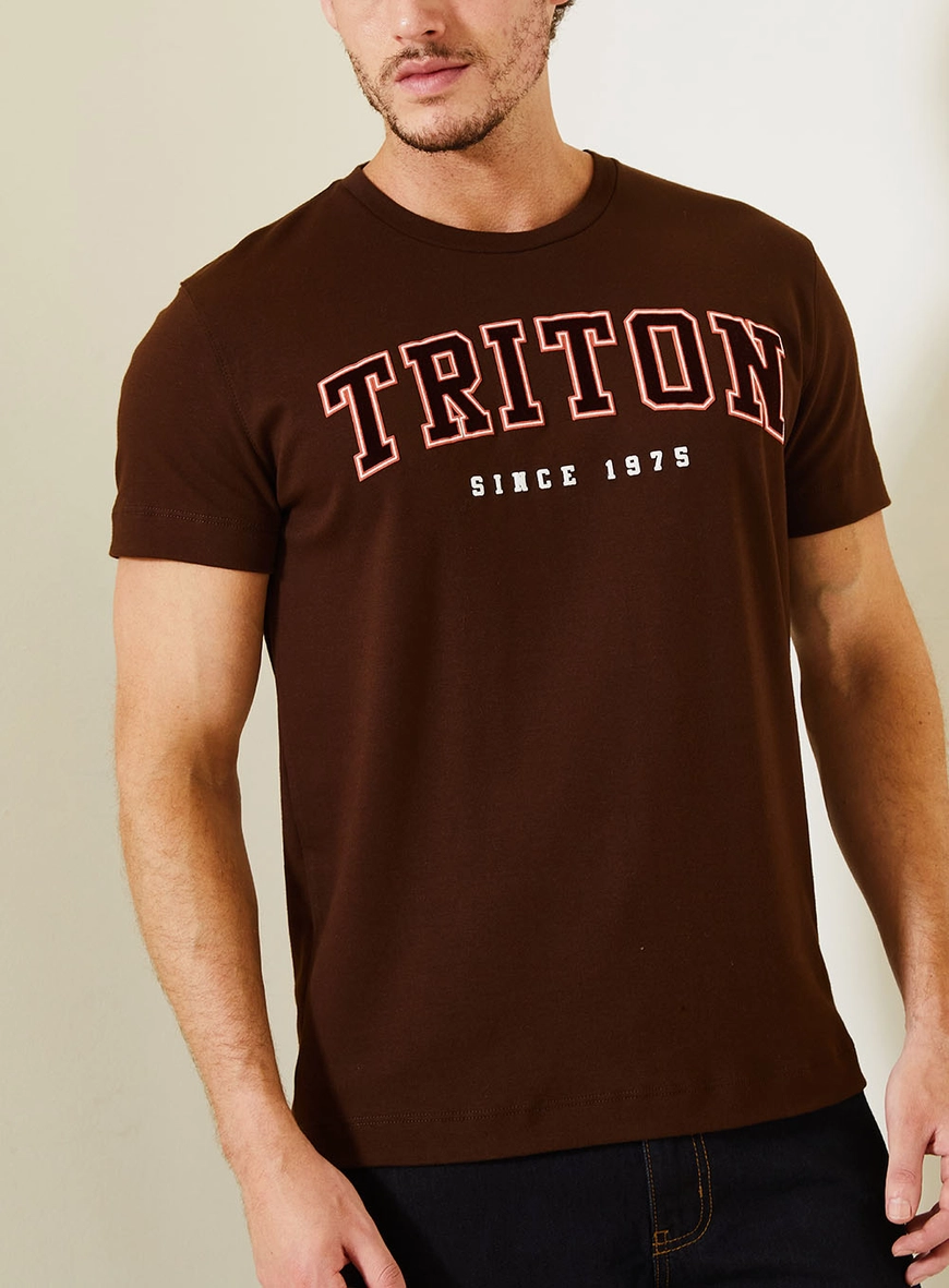 Camiseta New Com Estampa College Marrom 4