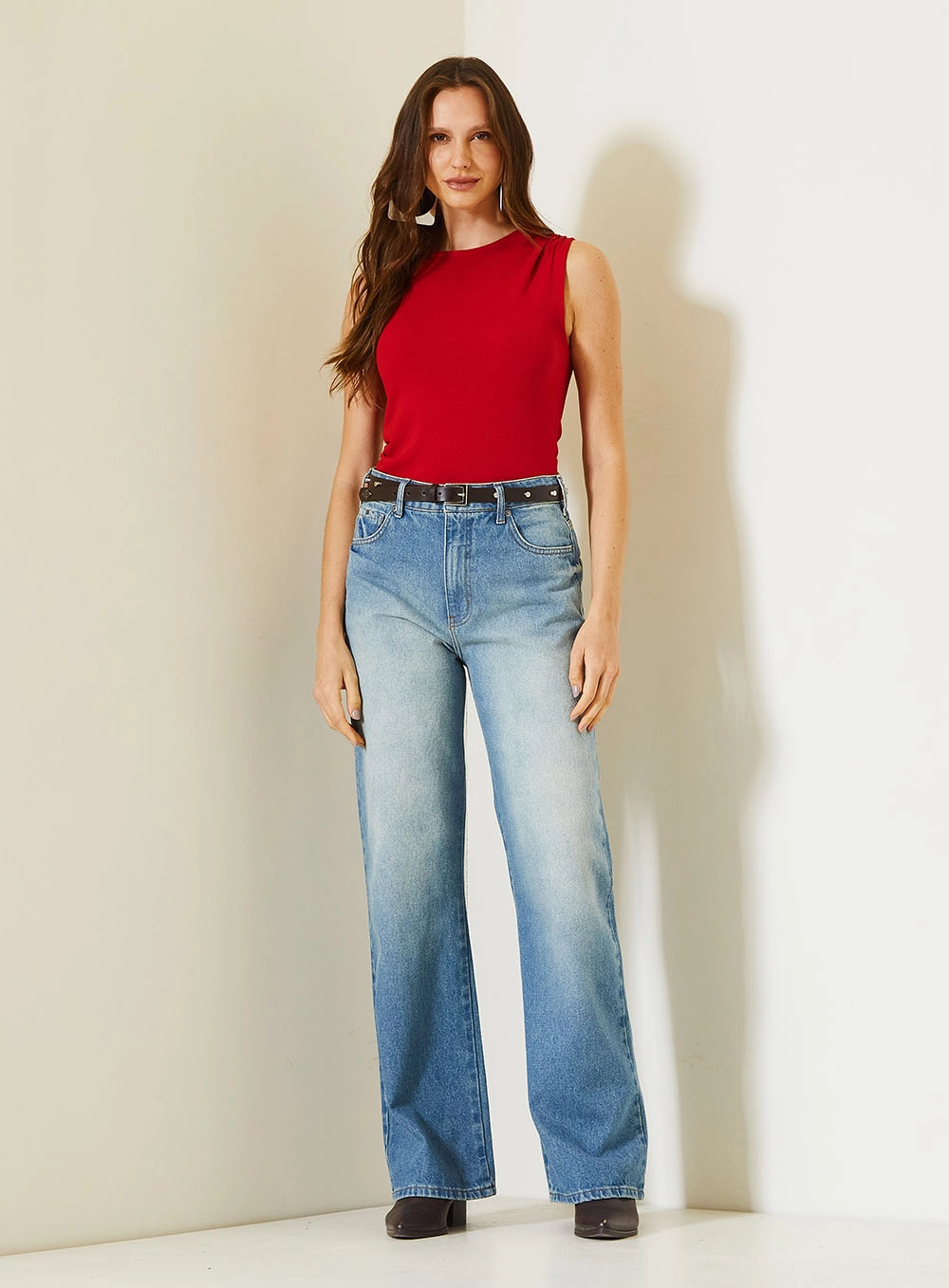 Blusa Regata Small Com Cava Ajustada Vermelho 3