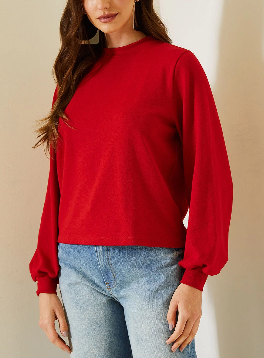 Blusão Feminino Comfort Manga Longa Vermelho 3