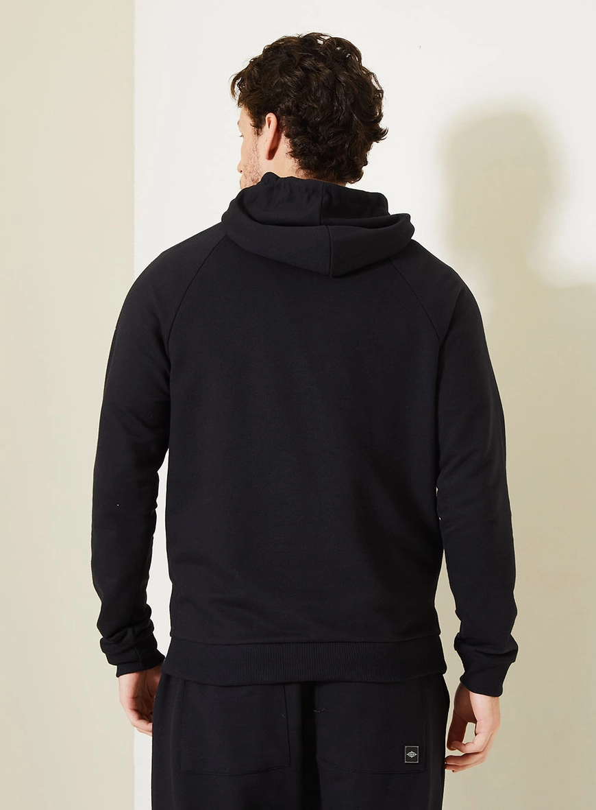 Blusão Fleece Masculino Com Bolso Canguru Preto 4
