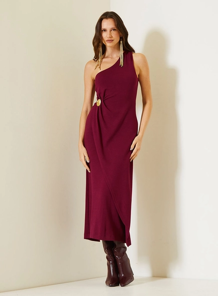 Vestido Midi Comfort Com Alça Única