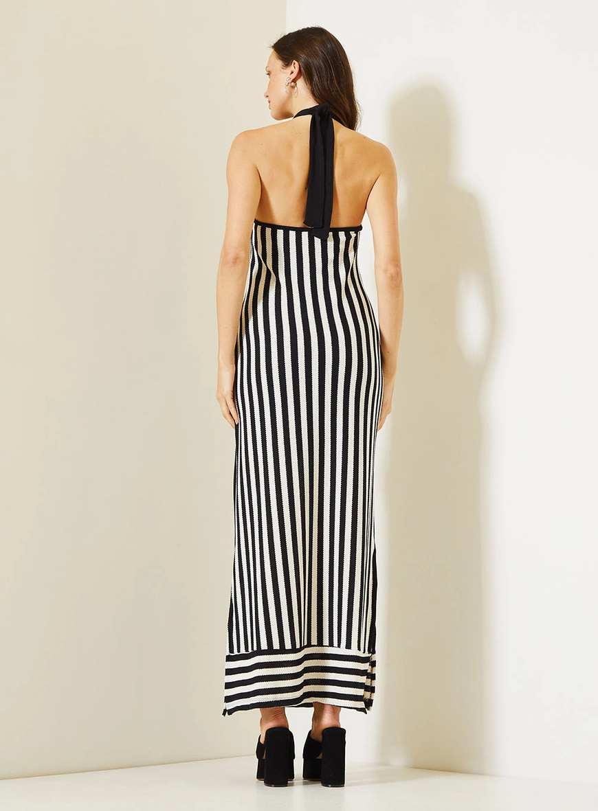 Vestido Longo Estampado Comfort Com Decote Halter Estampados 4
