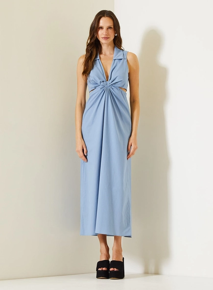 Vestido Midi De Tricoline Comfort