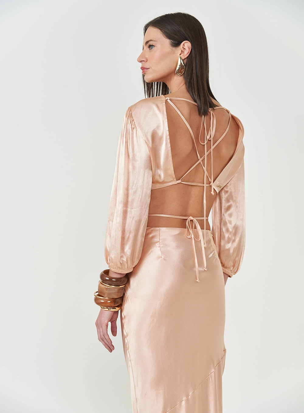 Blusa Comfort Com Amarração Bege