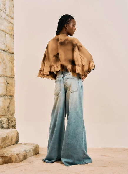 Calça Jeans Pantalona Vintage Wash