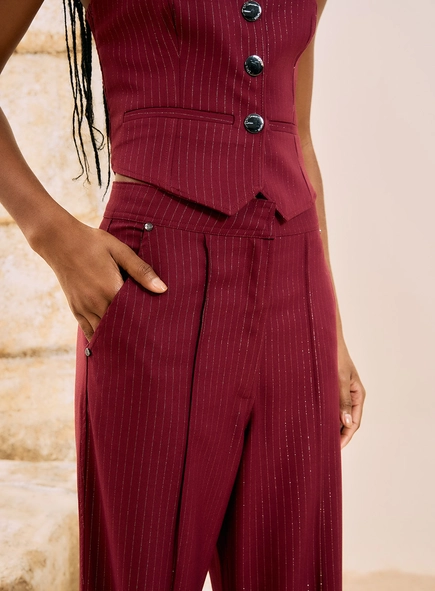 Calça Alfaiataria Risca De Giz