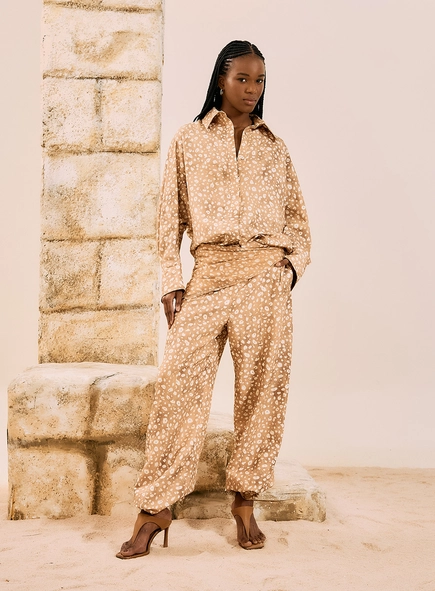 Calça Alfaiataria Wide Leg Animal Print
