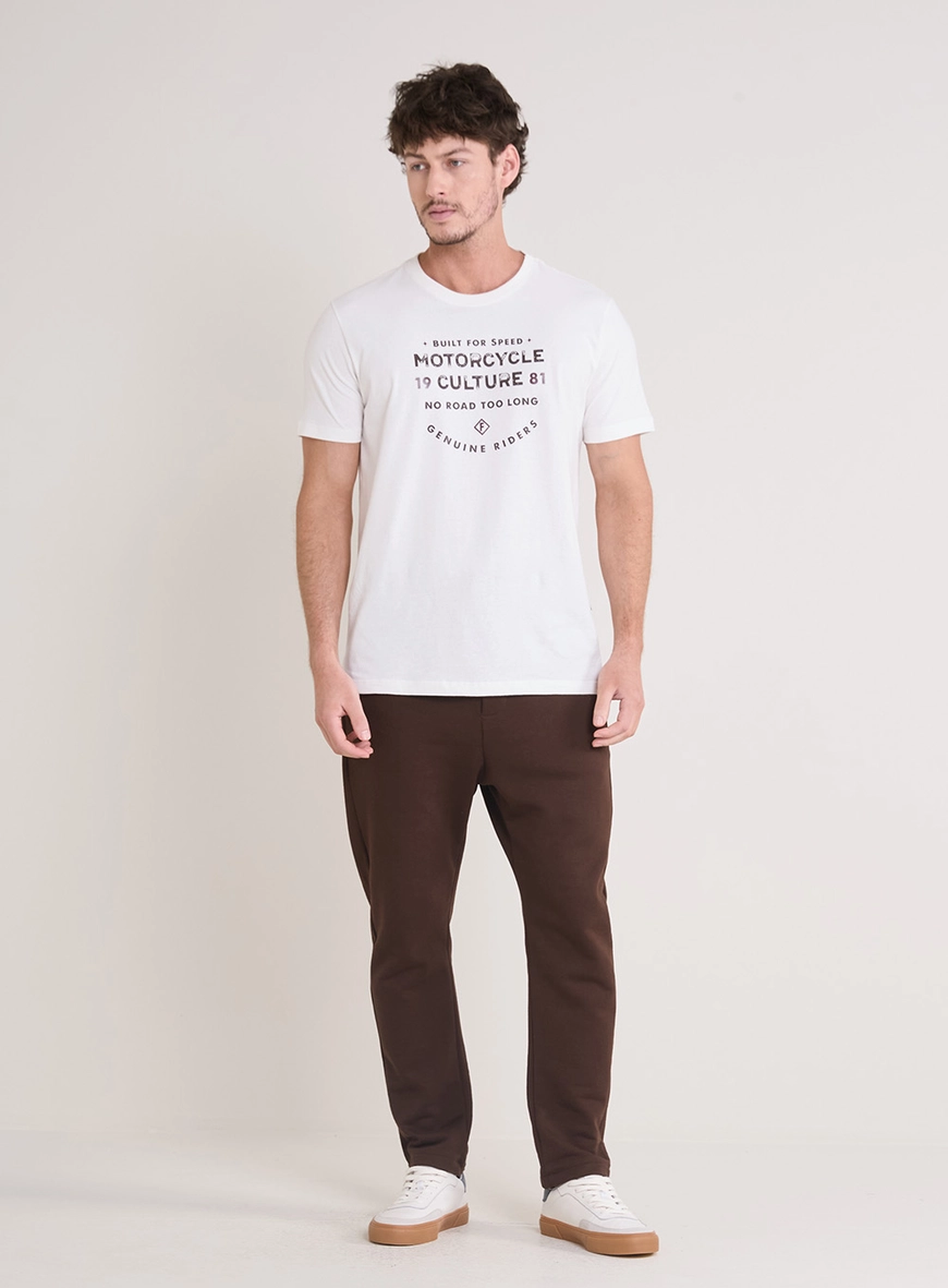 Calça Moletom Masculina Com Cordão - Peter Marrom